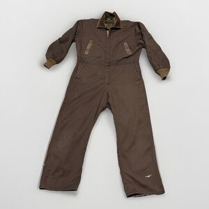 Vintage Sears Coveralls Men's 50x25 Brown Corduroy Collar Lined
